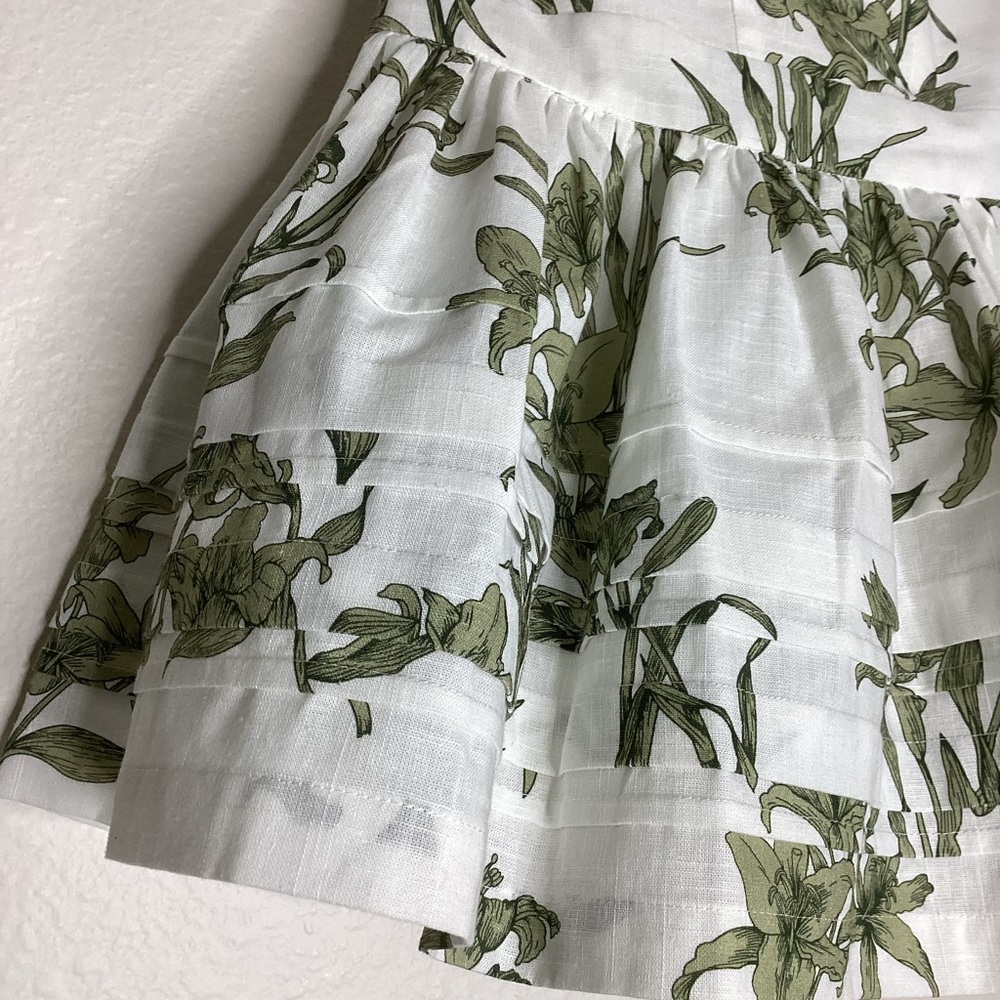Hunter Bell Vera Top Green Lily Pattern EUC Sz 12 - Picture 5 of 10